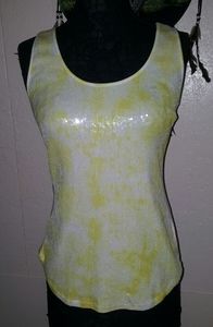 Boston Proper Yello Tie Dye Sequin Front Tank